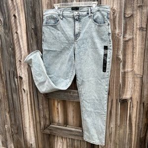 Banana Republic slim high rise jeans, light acid wash, 33/16, sz 16, ankle